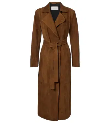Nour Hammour Winona belted suede wrap coat | Thumbnail 1 Nour Hammour Winona belted suede wrap coat | Thumbnail 1