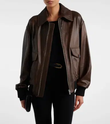 Nour Hammour Anton leather blouson jacket | Thumbnail 4