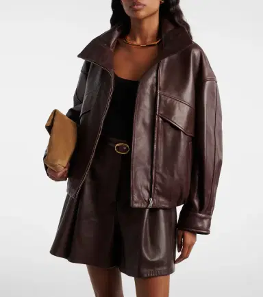 Nour Hammour Roland leather bomber jacket | Thumbnail 4 Nour Hammour Roland leather bomber jacket | Thumbnail 4