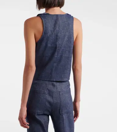 Dorothee Schumacher Fluid Denim ruffled crop top | Thumbnail 5