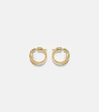 Ileana Makri Spiral Cobra 18kt gold earrings with emeralds | Thumbnail 3