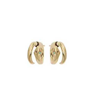 Ileana Makri Spiral Cobra 18kt gold earrings with emeralds | Thumbnail 1
