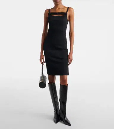 Courrèges Courrèges Ribbed-knit cotton jersey midi dress | Thumbnail 4 Courrèges Courrèges Ribbed-knit cotton jersey midi dress | Thumbnail 4