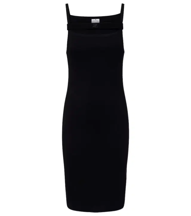 Courreges Courrèges Ribbed-knit cotton jersey midi dress