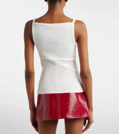 Courrèges Courrèges Ribbed-knit cotton tank top | Thumbnail 3