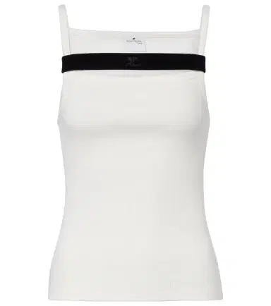 Courrèges Courrèges Ribbed-knit cotton tank top | Thumbnail 1