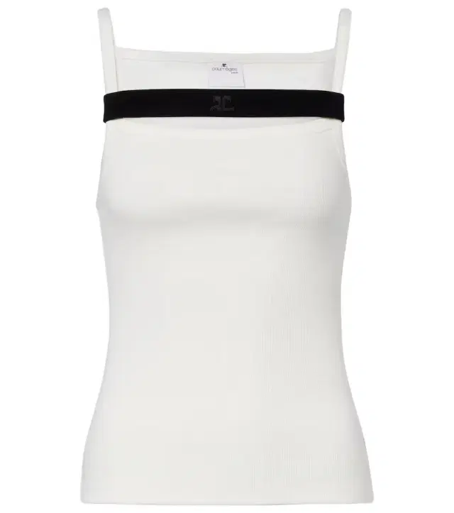 Courreges Courrèges Ribbed-knit cotton tank top