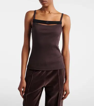 Courrèges Courrèges Ribbed-knit cotton tank top | Thumbnail 2