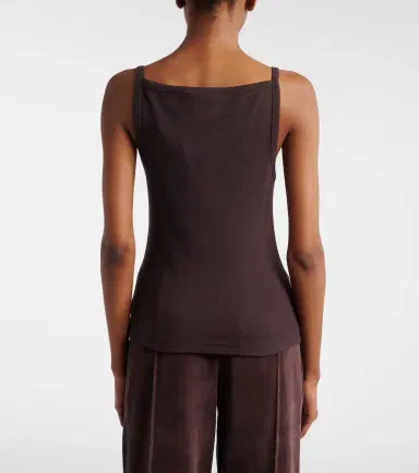 Courrèges Courrèges Ribbed-knit cotton tank top | Thumbnail 5