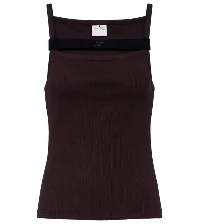 Courreges Courrèges Ribbed-knit cotton tank top