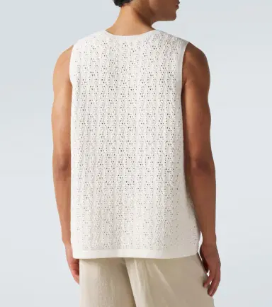 Frame Crochet cotton-blend tank top | Thumbnail 4