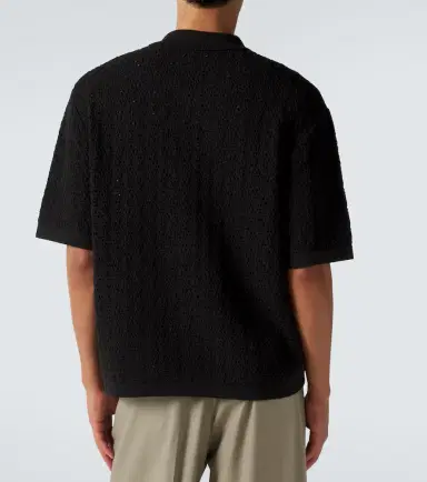 Frame Crochet cotton-blend polo shirt | Thumbnail 5 Frame Crochet cotton-blend polo shirt | Thumbnail 5