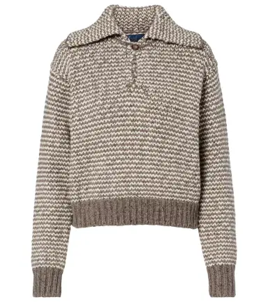 Polo Ralph Lauren Striped cotton and wool-blend polo sweater | Thumbnail 1 Polo Ralph Lauren Striped cotton and wool-blend polo sweater | Thumbnail 1