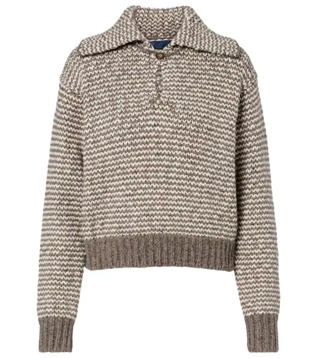 Polo Ralph Lauren Striped cotton and wool-blend polo sweater