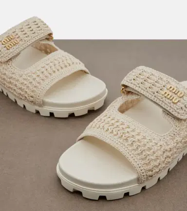 Miu Miu Crochet sandals | Thumbnail 3 Miu Miu Crochet sandals | Thumbnail 3
