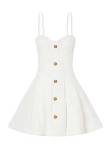 Balmain Quilted Denim Bustier Mini Dress | Thumbnail 1 Balmain Quilted Denim Bustier Mini Dress | Thumbnail 1