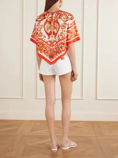 Dolce & Gabbana Printed Silk-twill Blouse | Thumbnail 3 Dolce & Gabbana Printed Silk-twill Blouse | Thumbnail 3
