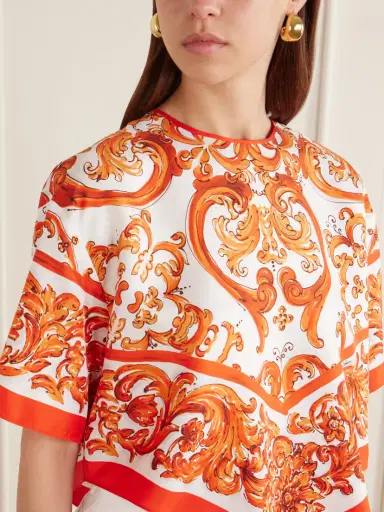 Dolce & Gabbana Printed Silk-twill Blouse | Thumbnail 4 Dolce & Gabbana Printed Silk-twill Blouse | Thumbnail 4