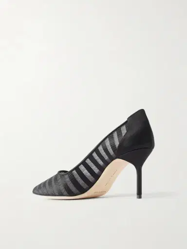 Manolo Blahnik Bb 70 Striped Mesh Pumps | Thumbnail 3 Manolo Blahnik Bb 70 Striped Mesh Pumps | Thumbnail 3
