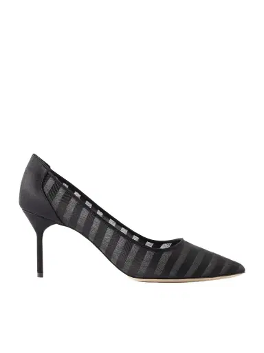 Manolo Blahnik Bb 70 Striped Mesh Pumps | Thumbnail 1 Manolo Blahnik Bb 70 Striped Mesh Pumps | Thumbnail 1