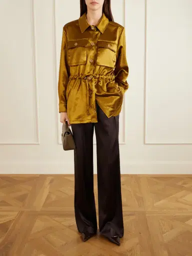 Giuliva Heritage Tessa Drawstring Satin Jacket | Thumbnail 2 Giuliva Heritage Tessa Drawstring Satin Jacket | Thumbnail 2