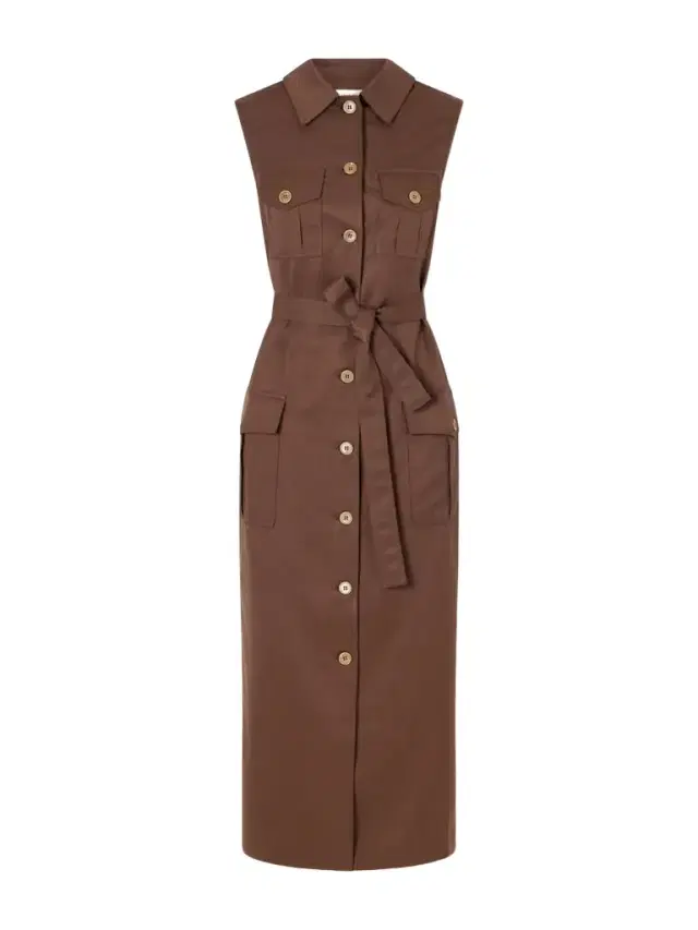 Giuliva Heritage Mary Angel Belted Silk And Linen-blend Midi Dress