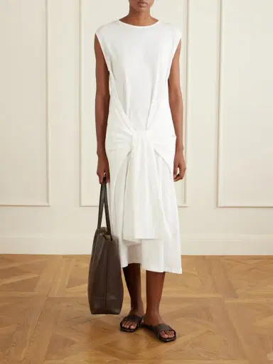 TOTEME Tie-detailed Cotton Midi Dress | Thumbnail 2 TOTEME Tie-detailed Cotton Midi Dress | Thumbnail 2