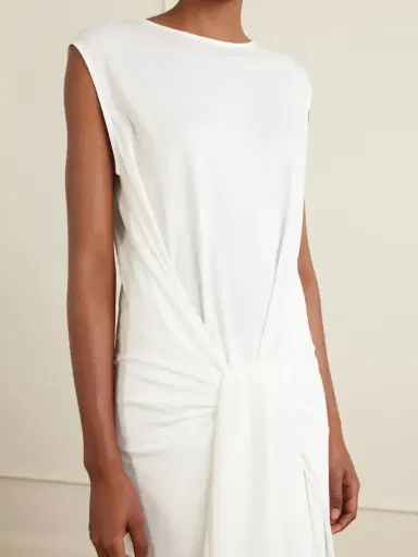 TOTEME Tie-detailed Cotton Midi Dress | Thumbnail 4 TOTEME Tie-detailed Cotton Midi Dress | Thumbnail 4