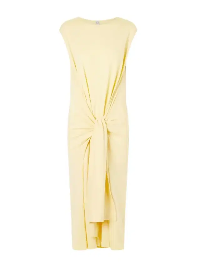 Tie-detailed Cotton Midi Dress