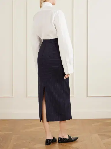 Givenchy Striped Wool Midi Skirt | Thumbnail 3 Givenchy Striped Wool Midi Skirt | Thumbnail 3