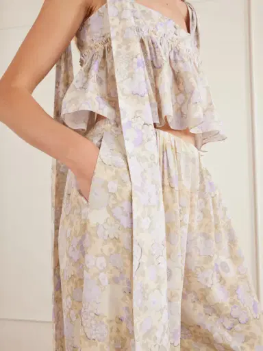Chloé Ruffled Floral-print Silk-charmeuse Wide-leg Pants | Thumbnail 5 Chloé Ruffled Floral-print Silk-charmeuse Wide-leg Pants | Thumbnail 5