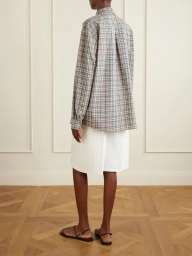 TOTEME Checked Cotton Shirt | Thumbnail 4