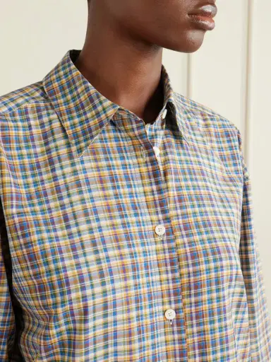 TOTEME Checked Cotton Shirt | Thumbnail 5