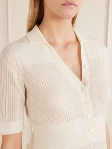 Lisa Yang Malie Ribbed-knit Cashmere Polo Sweater | Thumbnail 4 Lisa Yang Malie Ribbed-knit Cashmere Polo Sweater | Thumbnail 4