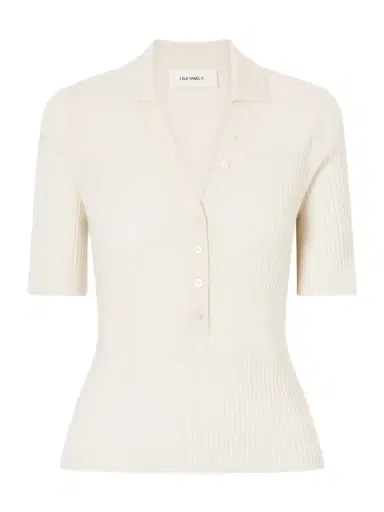 Lisa Yang Malie Ribbed-knit Cashmere Polo Sweater | Thumbnail 1 Lisa Yang Malie Ribbed-knit Cashmere Polo Sweater | Thumbnail 1