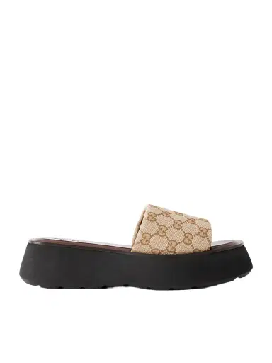 Gucci Gg Supreme-jacquard Canvas Platform Slides | Thumbnail 1 Gucci Gg Supreme-jacquard Canvas Platform Slides | Thumbnail 1