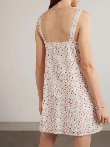 Posse Charlotte Lace-trimmed Floral-print Cotton Mini Dress | Thumbnail 3 Posse Charlotte Lace-trimmed Floral-print Cotton Mini Dress | Thumbnail 3