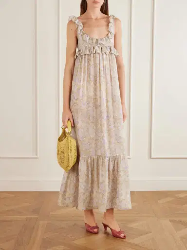 Chloé Ruffled Tiered Floral-print Silk-charmeuse Maxi Dress | Thumbnail 2