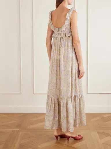 Chloé Ruffled Tiered Floral-print Silk-charmeuse Maxi Dress | Thumbnail 3