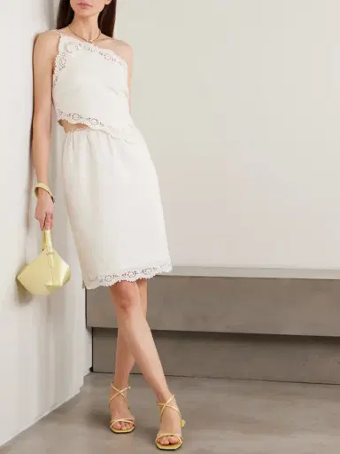 Posse Darya One-shoulder Lace-trimmed Linen And Cotton-blend Top | Thumbnail 2