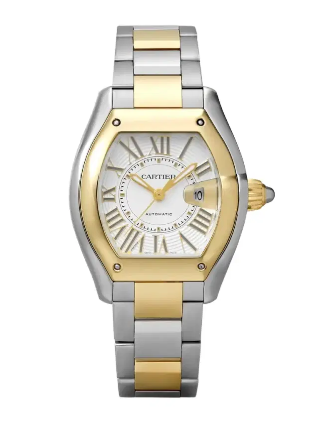 Cartier Roadster Medium 42.5mm 18-karat Gold, Steel And Alligator Watch, Ref. No. Crw2rd0009