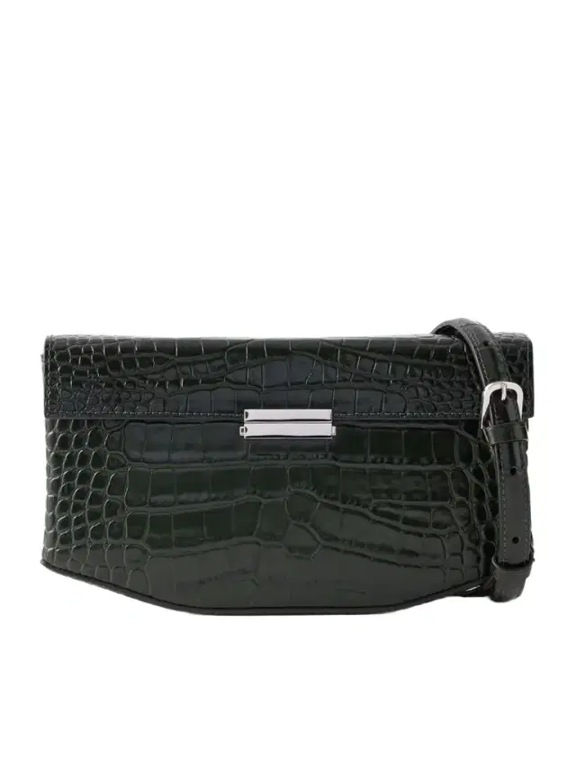 Clip Croc-effect Leather Shoulder Bag