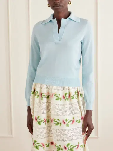 Oscar de la Renta Wool Polo Sweater | Thumbnail 3