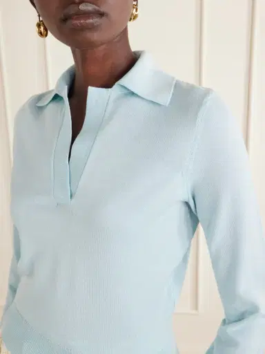 Oscar de la Renta Wool Polo Sweater | Thumbnail 5