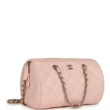 Chanel Chanel Mini Timeless Classic Barrel Bag with Chain Light Pink Shiny Caviar Light Gold Hardware | Thumbnail 2 Chanel Chanel Mini Timeless Classic Barrel Bag with Chain Light Pink Shiny Caviar Light Gold Hardware | Thumbnail 2