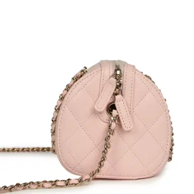Chanel Chanel Mini Timeless Classic Barrel Bag with Chain Light Pink Shiny Caviar Light Gold Hardware | Thumbnail 3 Chanel Chanel Mini Timeless Classic Barrel Bag with Chain Light Pink Shiny Caviar Light Gold Hardware | Thumbnail 3