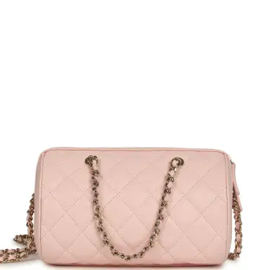 Chanel Chanel Mini Timeless Classic Barrel Bag with Chain Light Pink Shiny Caviar Light Gold Hardware | Thumbnail 4 Chanel Chanel Mini Timeless Classic Barrel Bag with Chain Light Pink Shiny Caviar Light Gold Hardware | Thumbnail 4