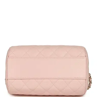 Chanel Chanel Mini Timeless Classic Barrel Bag with Chain Light Pink Shiny Caviar Light Gold Hardware | Thumbnail 6 Chanel Chanel Mini Timeless Classic Barrel Bag with Chain Light Pink Shiny Caviar Light Gold Hardware | Thumbnail 6