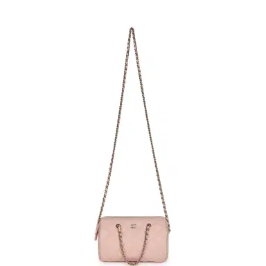Chanel Chanel Mini Timeless Classic Barrel Bag with Chain Light Pink Shiny Caviar Light Gold Hardware | Thumbnail 7 Chanel Chanel Mini Timeless Classic Barrel Bag with Chain Light Pink Shiny Caviar Light Gold Hardware | Thumbnail 7