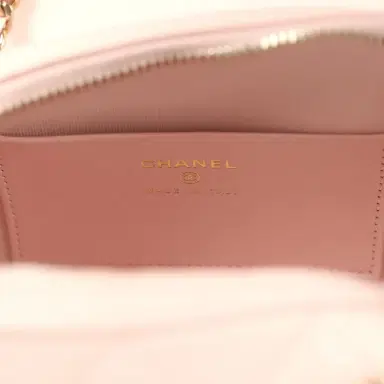 Chanel Chanel Mini Timeless Classic Barrel Bag with Chain Light Pink Shiny Caviar Light Gold Hardware | Thumbnail 9 Chanel Chanel Mini Timeless Classic Barrel Bag with Chain Light Pink Shiny Caviar Light Gold Hardware | Thumbnail 9